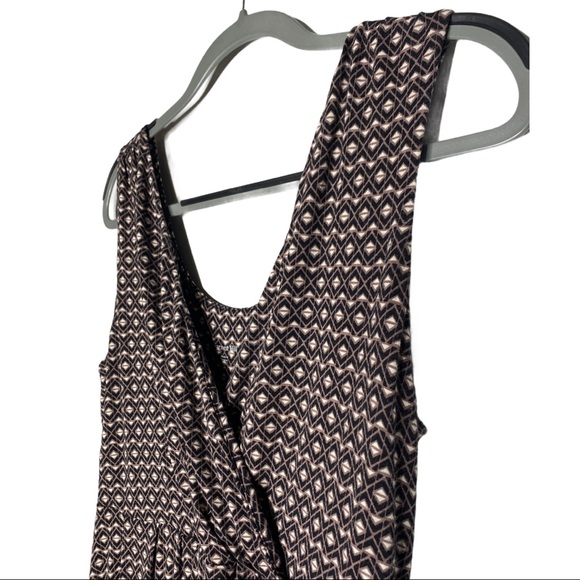 Garnet Hill geometric v-neck midi dress size M - Picture 2 of 10